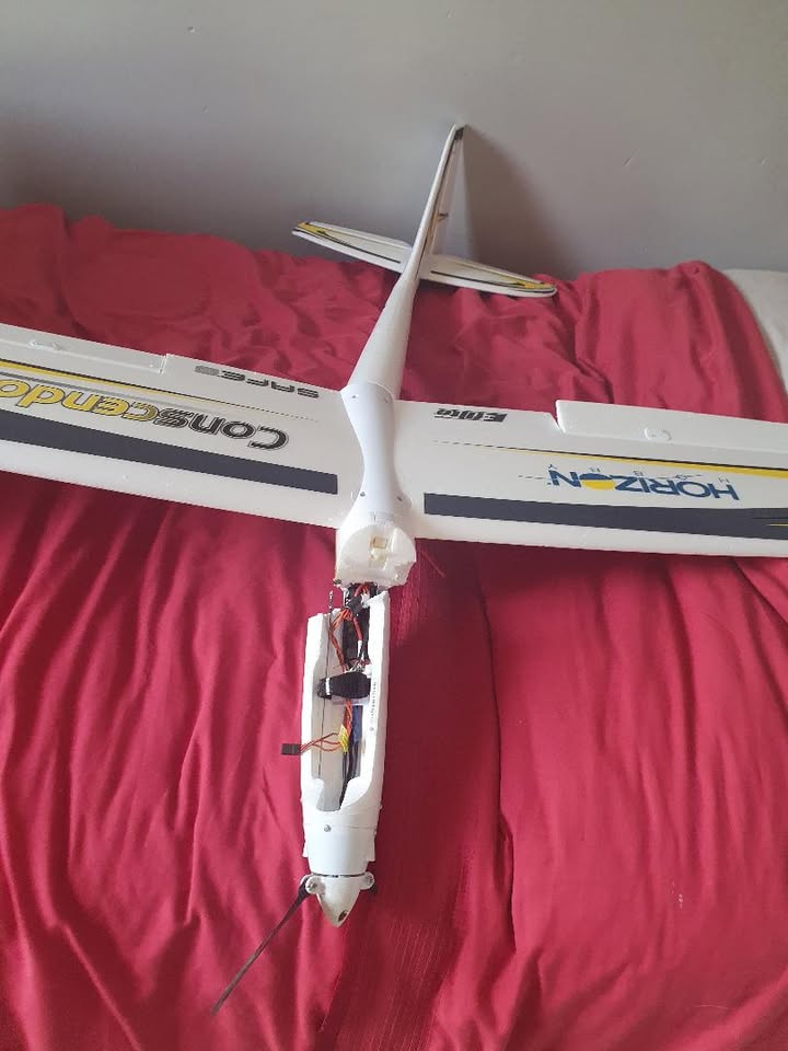 Remote-controlled plane after a crash